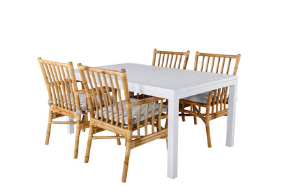 Cane & Marbella Spisestole Natur + Spisebord 160 x 100