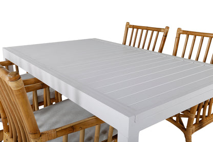 Cane & Marbella Spisestole Natur + Spisebord 160 x 100