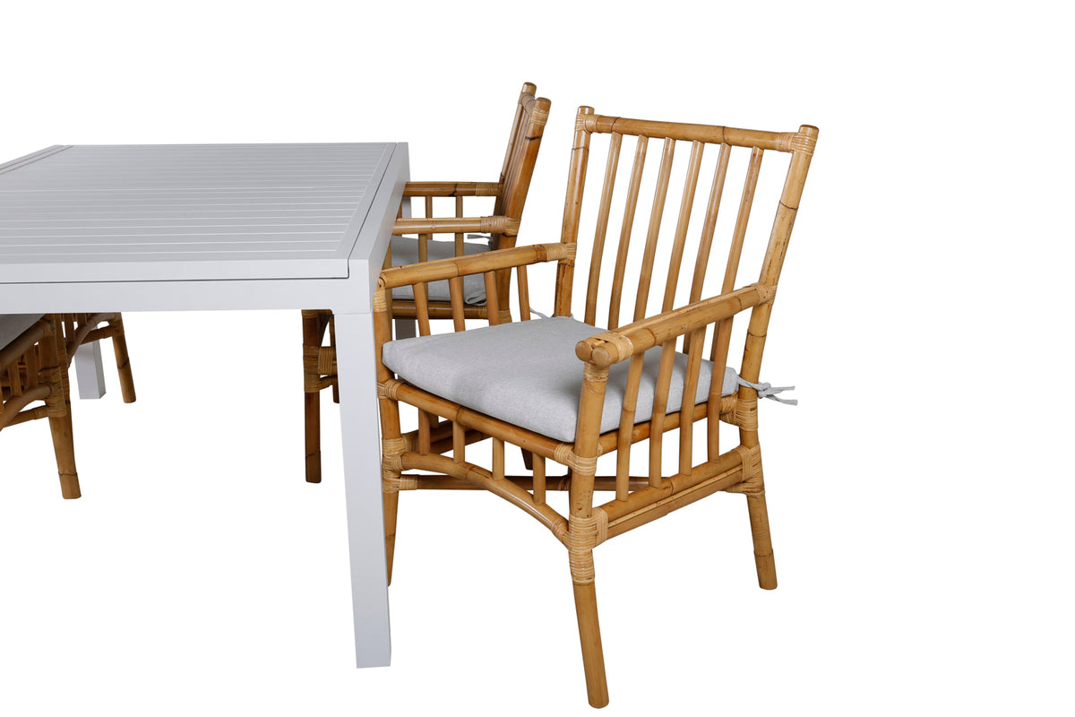 Cane & Marbella Spisestole Natur + Spisebord 160 x 100