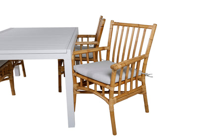 Cane & Marbella Spisestole Natur + Spisebord 160 x 100