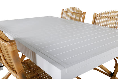 Cane & Marbella Caféstole Natur + Spisebord 160x100x75