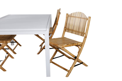 Cane & Marbella Caféstole Natur + Spisebord 160x100x75