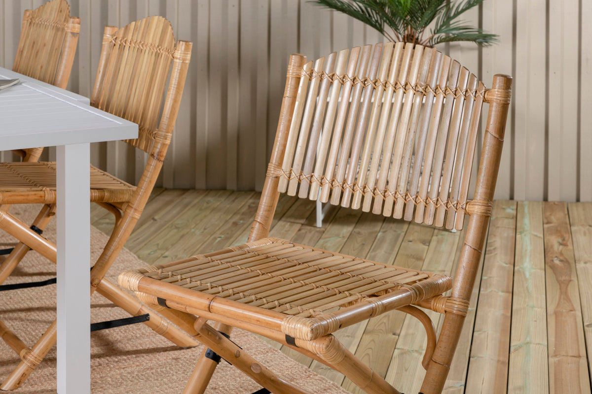 Cane & Marbella Caféstole Natur + Spisebord 160x100x75