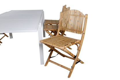 Cane & Marbella Caféstole Natur + Spisebord 160x100x75