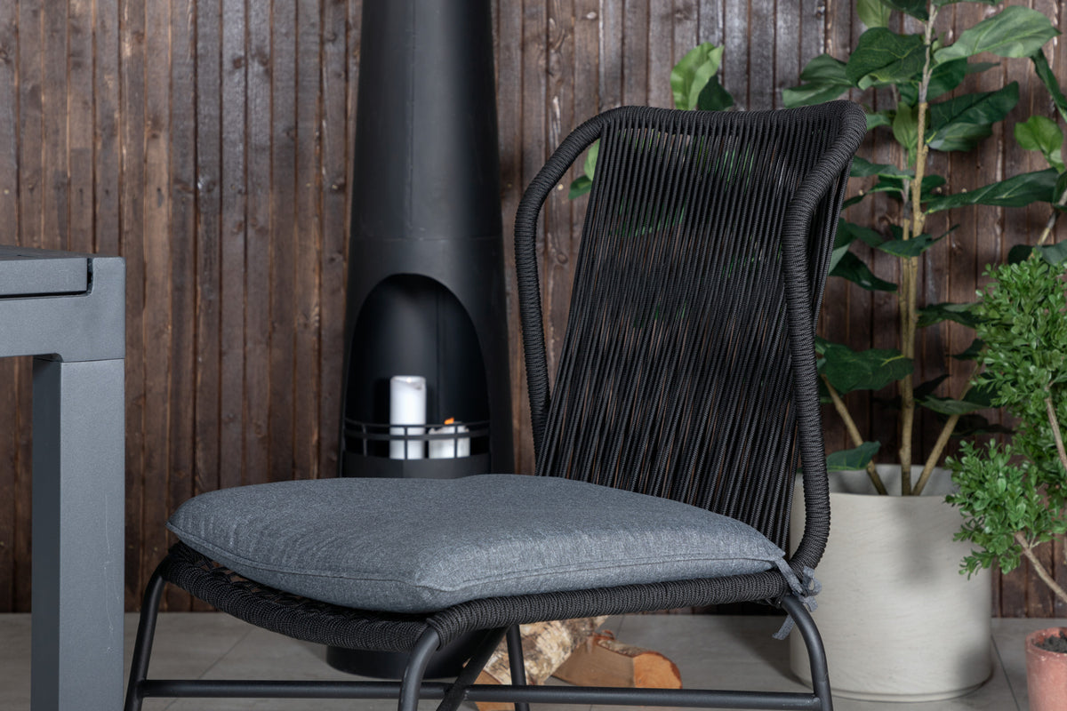 Julian & Marbella Spisestole Sort + Spisebord 160x100x75