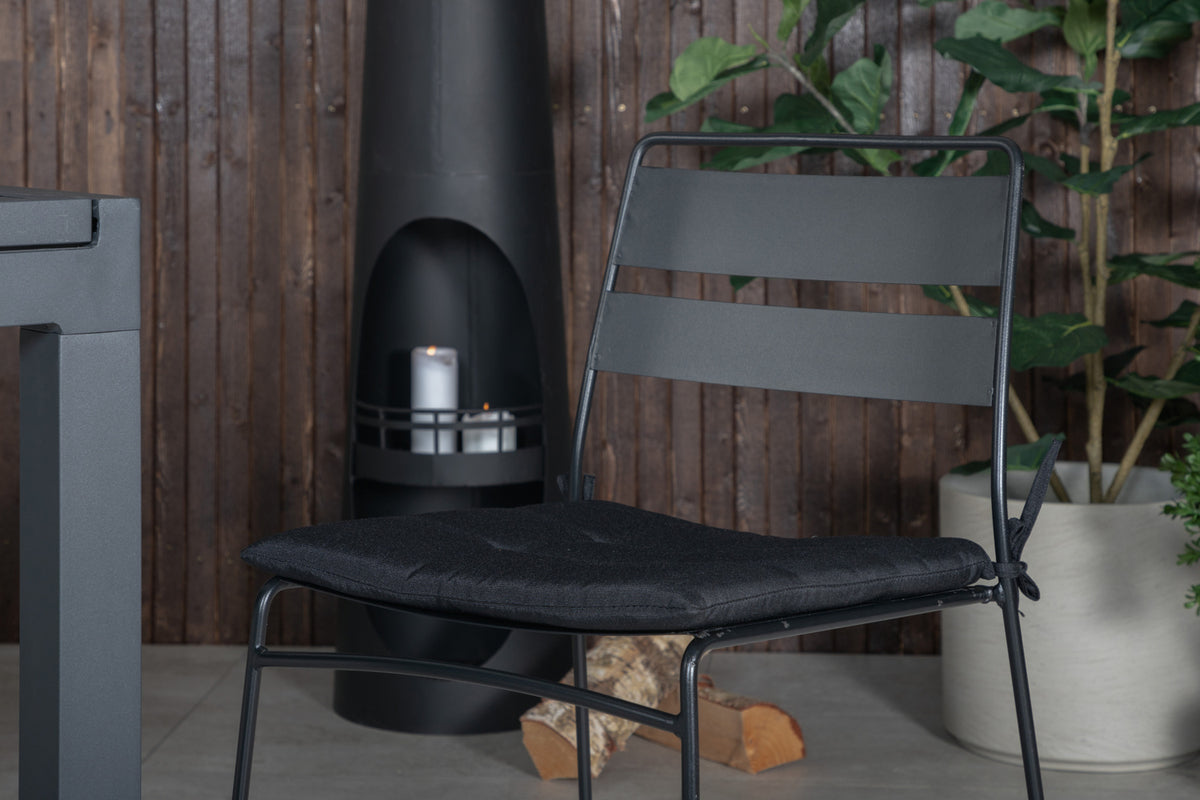 Lina & Marbella Spisestole Sort + Spisebord 160x100x75