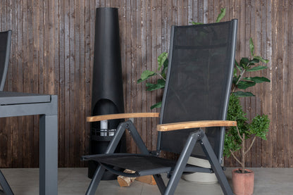 Panama & Marbella Positionsstole Sort + Spisebord 160x100x75