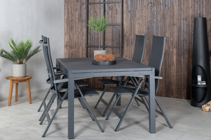Albany & Marbella Positionsstole Sort + Spisebord 160x100x75
