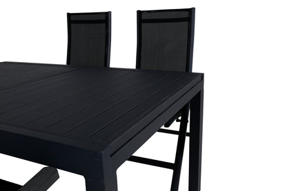 Albany & Marbella Positionsstole Sort + Spisebord 160x100x75