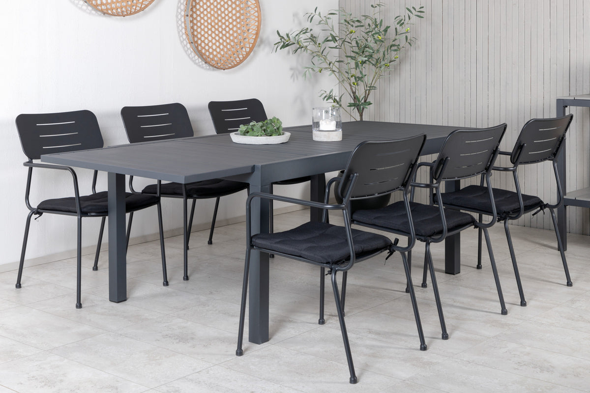 Nicke & Marbella Spisestole Sort + Spisebord 160x100x75