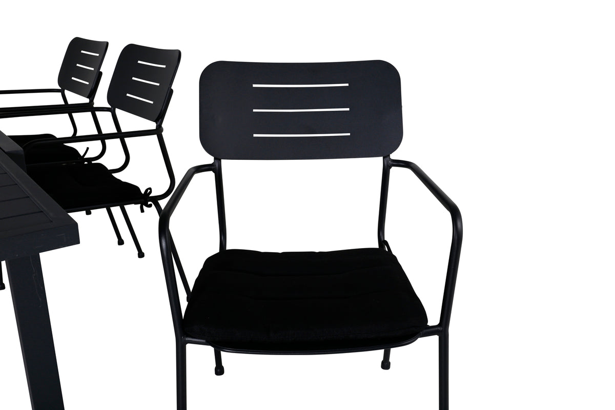 Nicke & Marbella Spisestole Sort + Spisebord 160x100x75