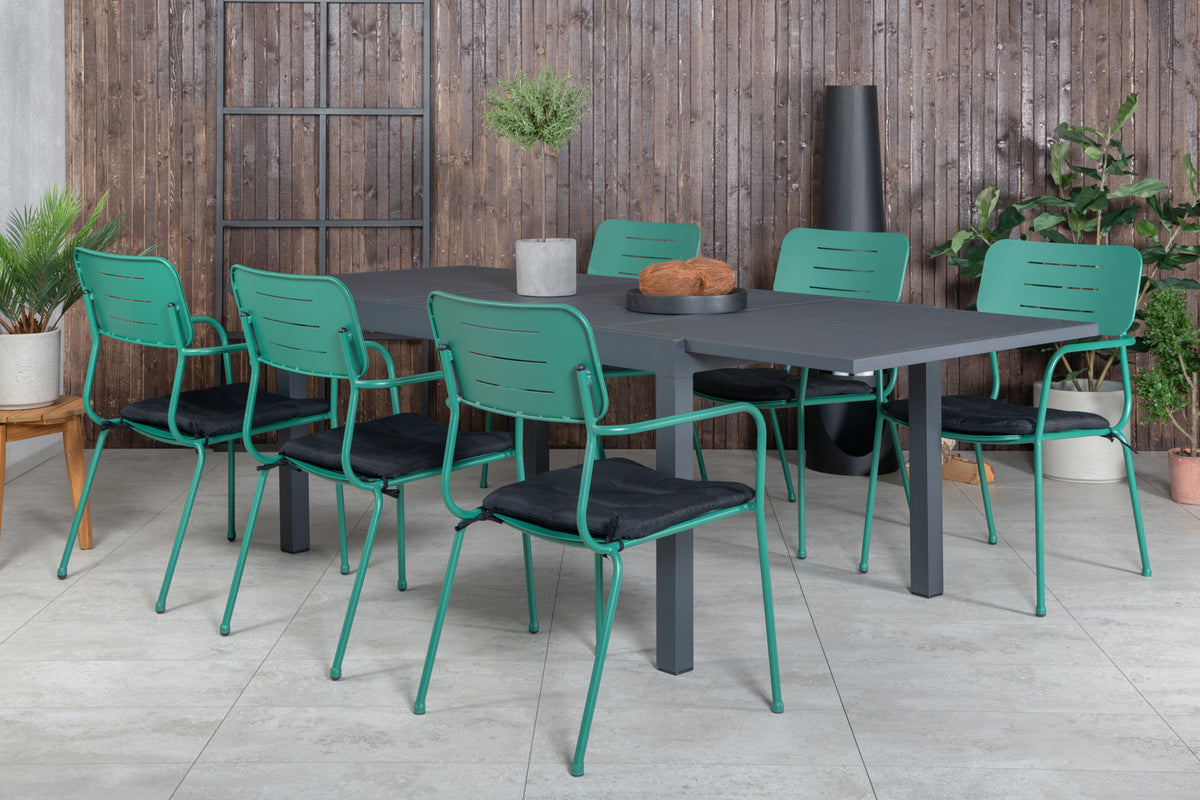 Nicke & Marbella Spisestole Grøn + Spisebord 160x100x75