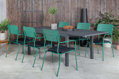 Nicke & Marbella Spisestole Grøn + Spisebord 160x100x75