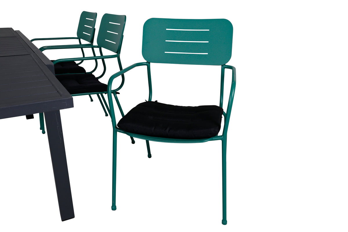 Nicke & Marbella Spisestole Grøn + Spisebord 160x100x75