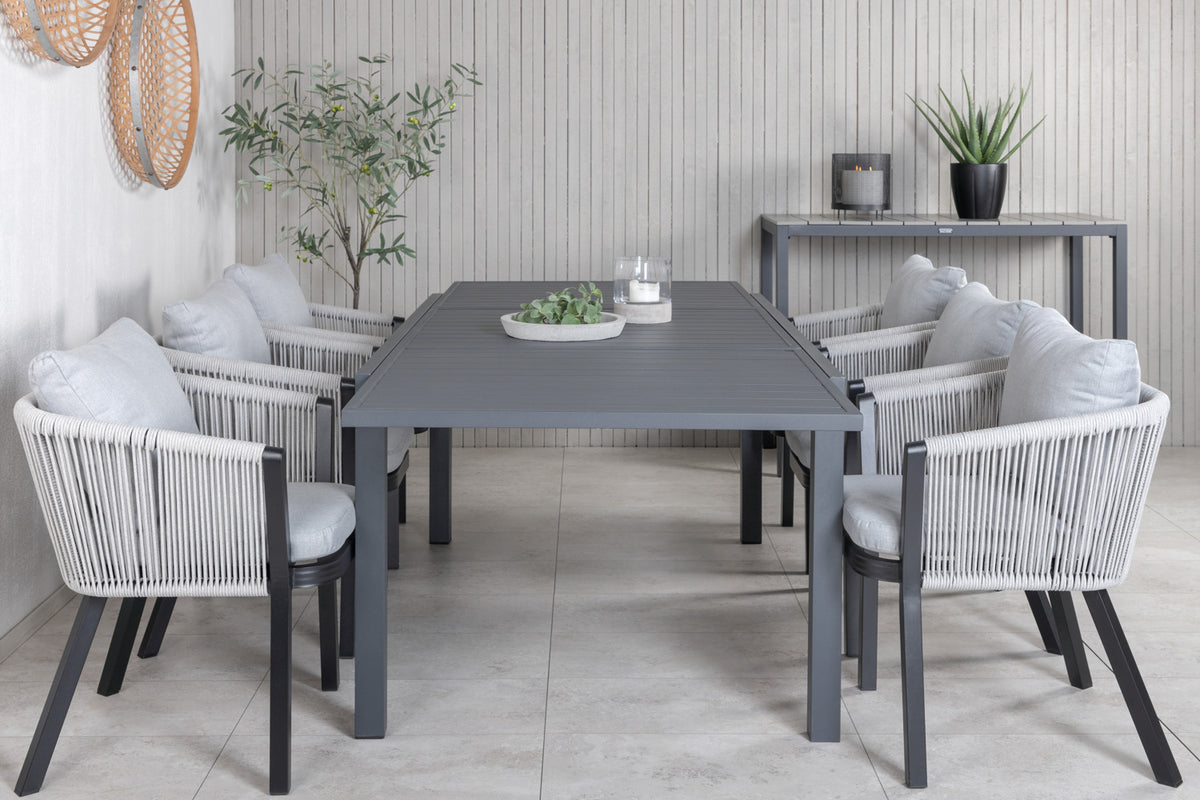 Virya & Marbella Spisestole Grå + Spisebord 160x100x75