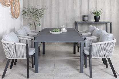 Virya & Marbella Spisestole Grå + Spisebord 160x100x75