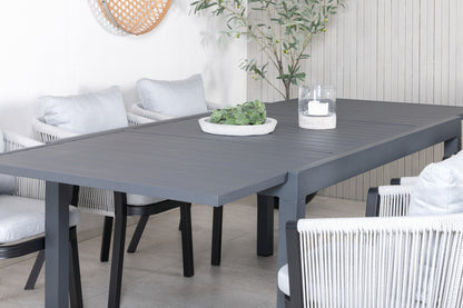 Virya & Marbella Spisestole Grå + Spisebord 160x100x75