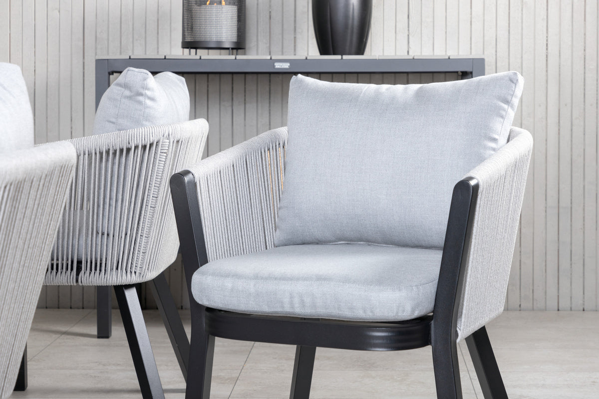 Virya & Marbella Spisestole Grå + Spisebord 160x100x75