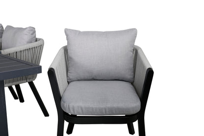 Virya & Marbella Spisestole Grå + Spisebord 160x100x75