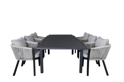 Virya & Marbella Spisestole Grå + Spisebord 160x100x75