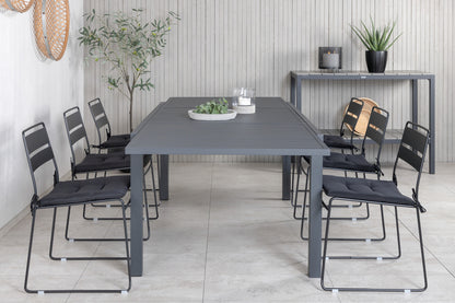 Lina & Marbella Spisestole Sort + Spisebord 160x100x75