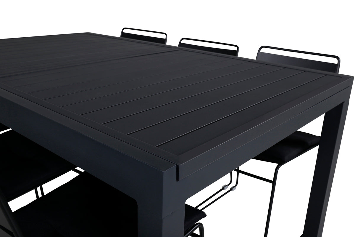 Lina & Marbella Spisestole Sort + Spisebord 160x100x75