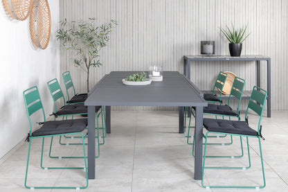 Lina & Marbella Spisestole Grøn + Spisebord 160x100x75