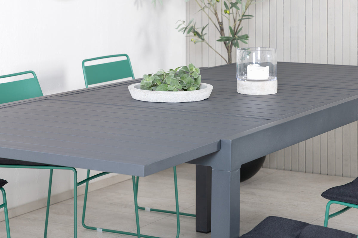 Lina & Marbella Spisestole Grøn + Spisebord 160x100x75