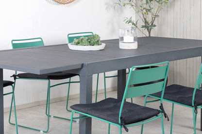 Lina & Marbella Spisestole Grøn + Spisebord 160x100x75