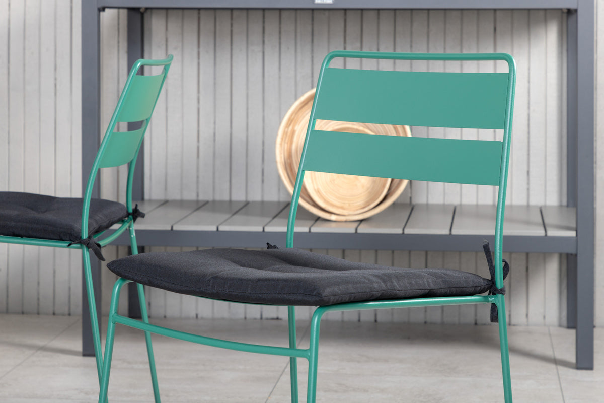 Lina & Marbella Spisestole Grøn + Spisebord 160x100x75