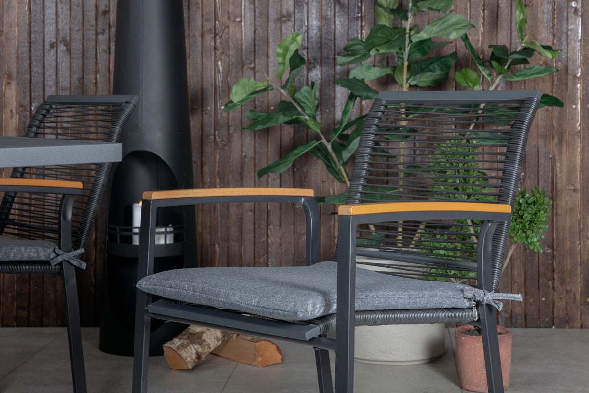 Dallas & Marbella Spisestole Sort + Spisebord 160x100x75