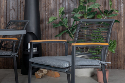 Dallas & Marbella Spisestole Sort + Spisebord 160x100x75