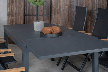 Panama & Marbella Positionsstole Sort + Spisebord 160x100x75