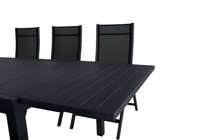 Panama & Marbella Positionsstole Sort + Spisebord 160x100x75