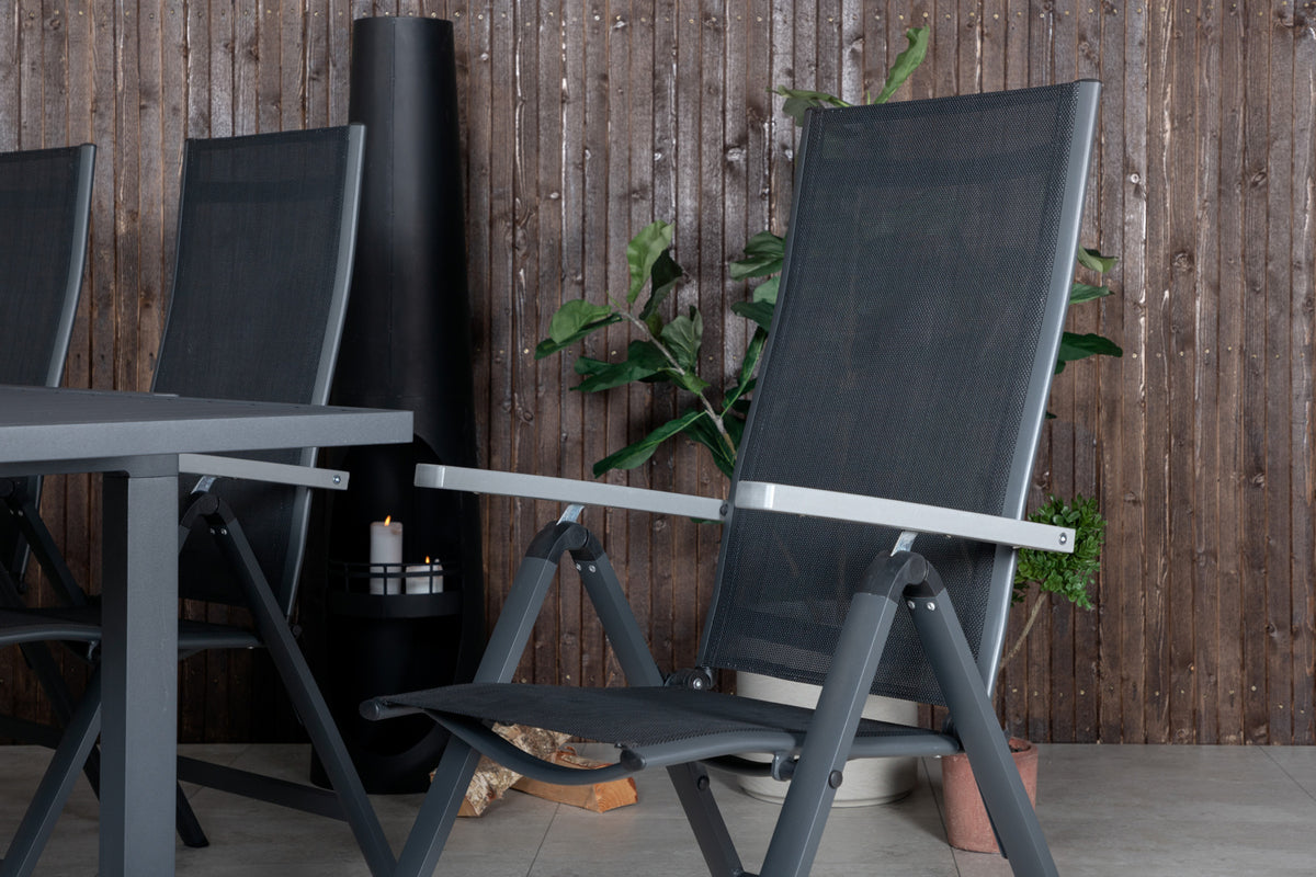 Albany & Marbella Positionsstole Sort + Spisebord 160x100x75