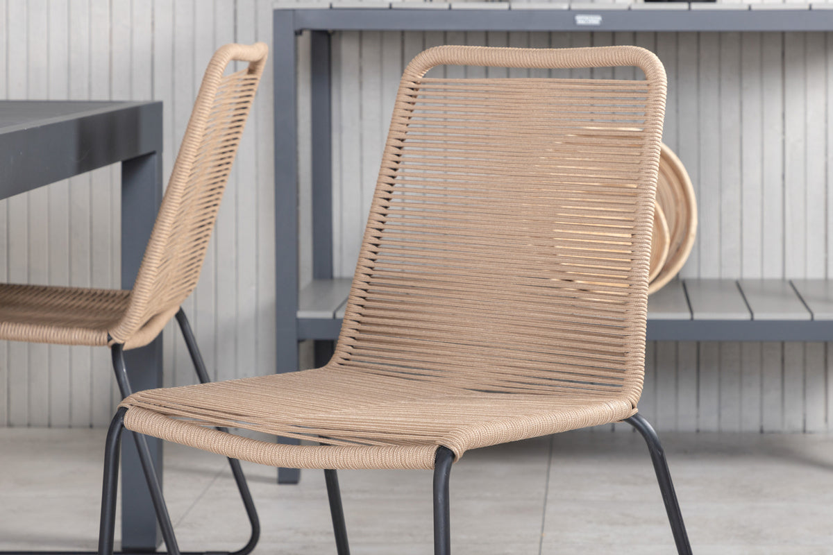 Lindos & Marbella Spisestole Brun + Spisebord 160x100x75