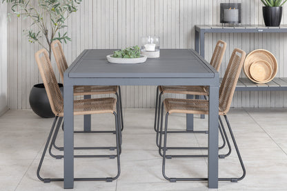 Lindos & Marbella Spisestole Brun + Spisebord 160x100x75