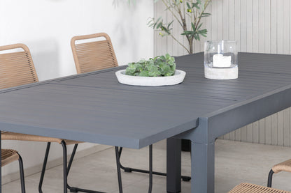 Lindos & Marbella Spisestole Brun + Spisebord 160x100x75