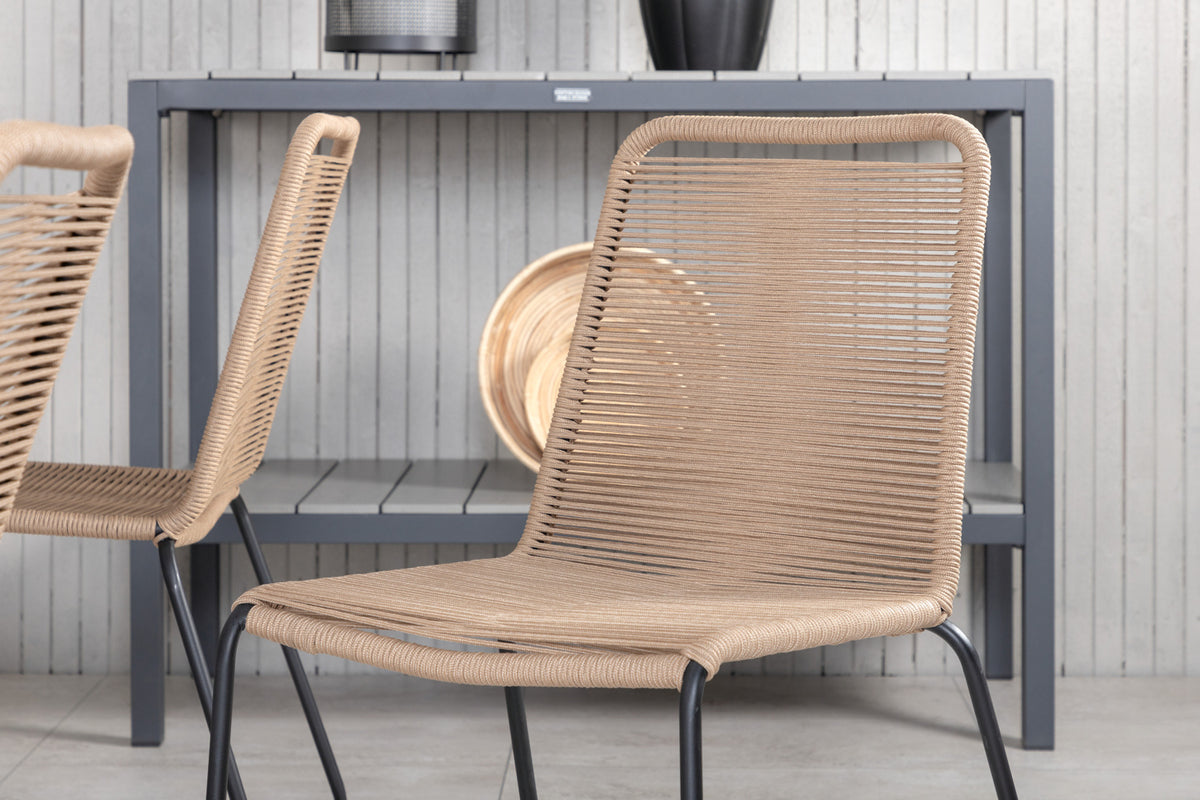 Lindos & Marbella Spisestole Brun + Spisebord 160x100x75