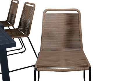 Lindos & Marbella Spisestole Brun + Spisebord 160x100x75