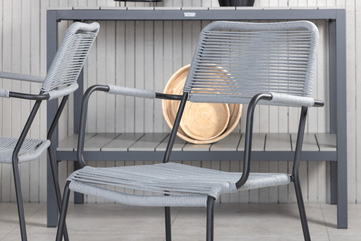 Marbella & Lindos Spisebord 160x100x75 + Spisestole Grå