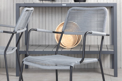 Marbella & Lindos Spisebord 160x100x75 + Spisestole Grå