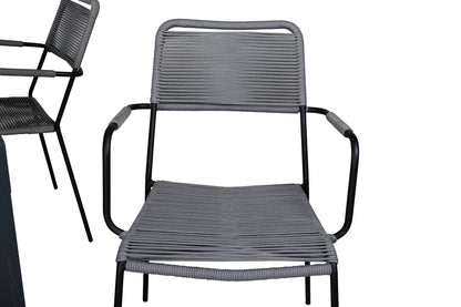 Marbella & Lindos Spisebord 160x100x75 + Spisestole Grå