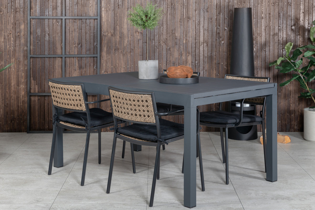 Paola & Marbella Spisestole Natur + Spisebord 160x100x75