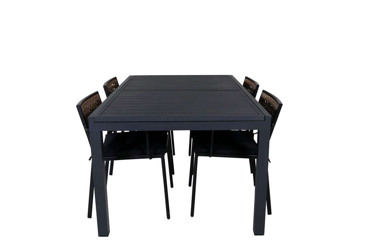 Paola & Marbella Spisestole Natur + Spisebord 160x100x75