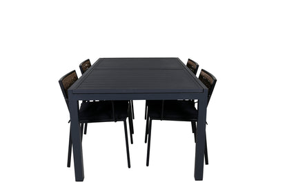 Paola & Marbella Spisestole Natur + Spisebord 160x100x75