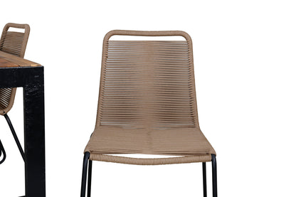 Spisebordsstol 2-pak Brun + Rektangulært Spisebord 205 x 90 Natur