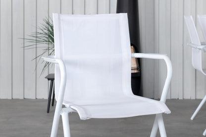 Alina & Llama Spisebordsstole Hvid + Spisebord 205x100