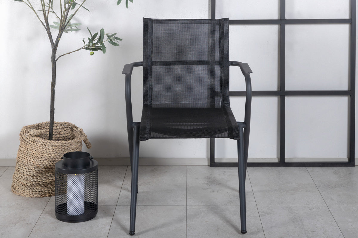 Alina & Texas Spisebordsstole Sort + Spisebord 200x100