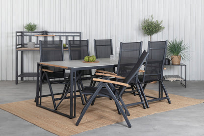 Panama & Texas Positionsstole Sort + Spisebord 200x100